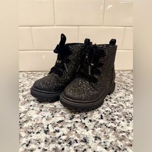 Toddler 7 Cat & Jack Glitter Black Boots